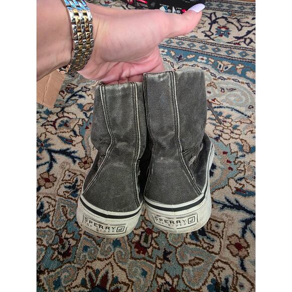 Sperry, gray, zip up canvas high top sneakers, men's 12 EUC - Picture 7 of 7
